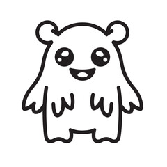 Free vector cute black monsters icons.