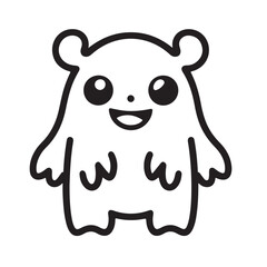Free vector cute black monsters icons.