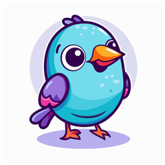 cute Bird vector illustration in white background