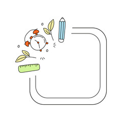 Back to school frame in doodle style.