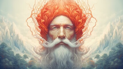 A detailed surreal face study of a mushroomlike third eye radiating from the pineal gland in a cinematic photographic style.