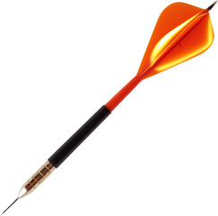 orange dart isolated on black background - target success concept., isolated on transparent background