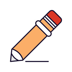 pencil icon with white background vector stock illustration