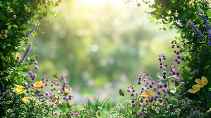 Obraz premium Vibrant Meadow Oasis: A Tranquil Floral Escape
