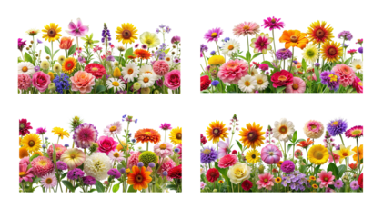 A variety of bright flowers, such as roses, daisies, and tulips, are arranged in a vase for a colorful bouquet.
