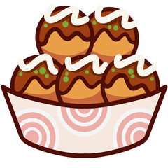 Japanese Food Takoyaki 01 SVG