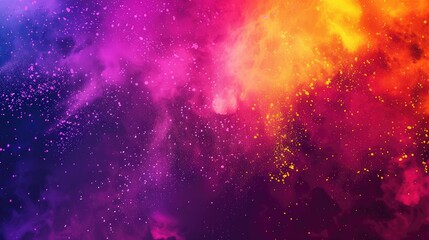 Obraz premium A splash or explosion of multicolored paint on a black background, a swirl of watercolor or colored powder, an abstract pattern. Festive, bright background.