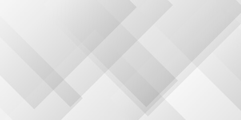 Abstract white and gray background design with layers of textured white transparent material in triangle and squares shapes. White color technology concept geometric line vector background.