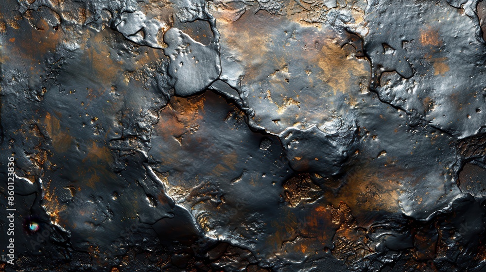 Aufkleber abstract image showing a metallic texture with patches of rust and a rough surface. the image blends
