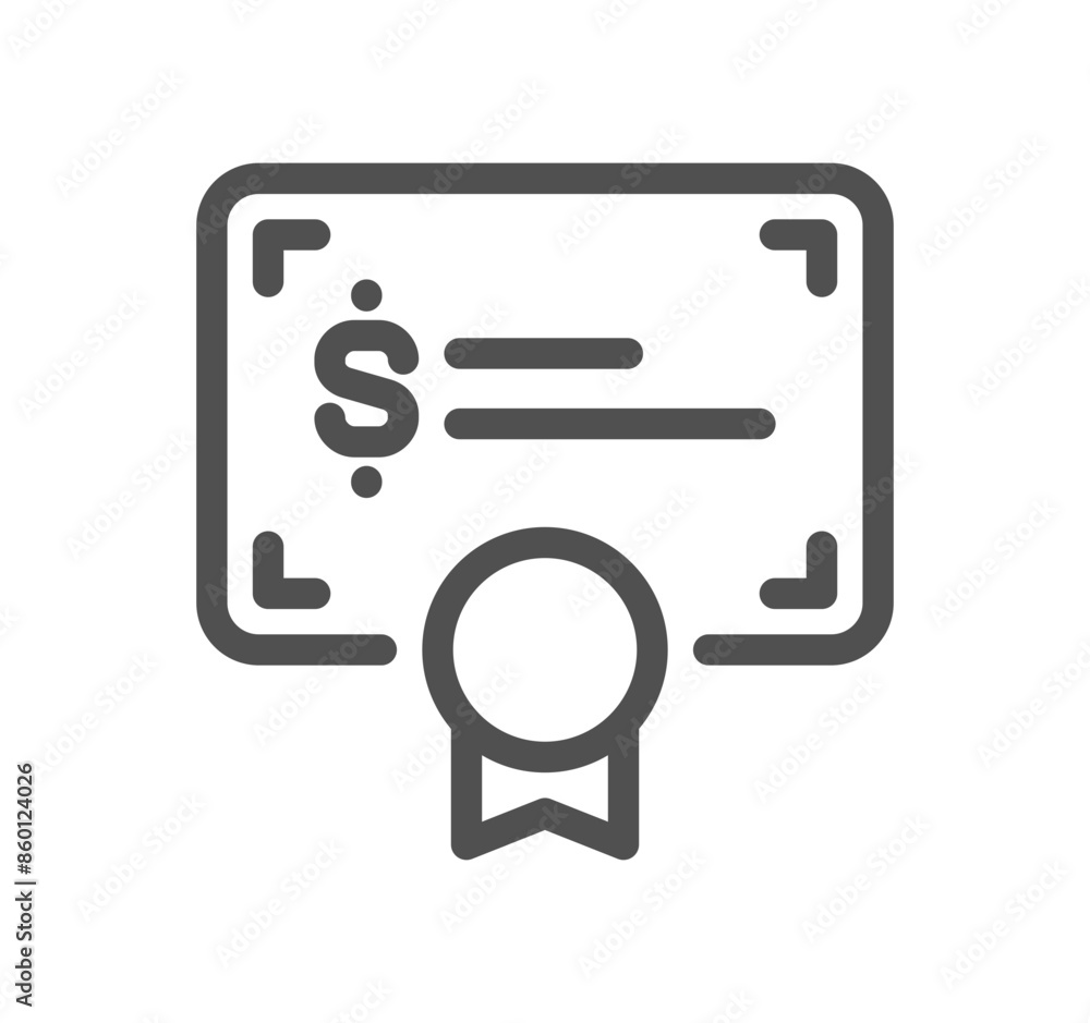 Poster finance related icon outline and linear vector.