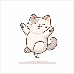 Obraz premium cat jumping vector