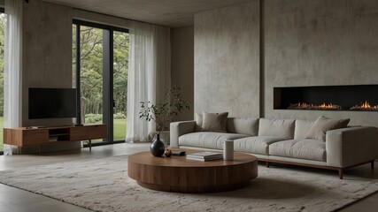 minimalist living room with minimal furniture