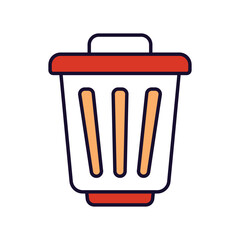 trash can icon with white background vector stock illustration