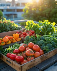 Hyperlocal ingredients being sourced from a rooftop garden