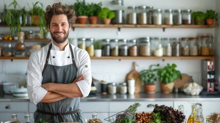 Chef demonstrating zero waste culinary techniques in a modern kitchen