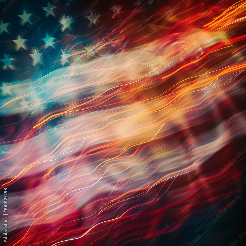 Aufkleber abstract memorial day concept background with blurred motion and dynamic compositions.