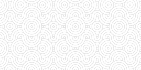 Minimal diamond vector overlapping Pattern geometric wave spiral and abstract circle wave line. white gray seamless tile stripe geometric create retro square line backdrop white pattern background.