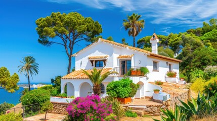Fototapeta premium Mediterranean Villa with Ocean View