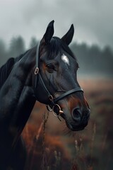 Fototapeta premium Majestic and Regal Champion Racehorse Portrayed in High-Definition Clarity