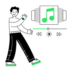An outline mini illustration of music playlist 

