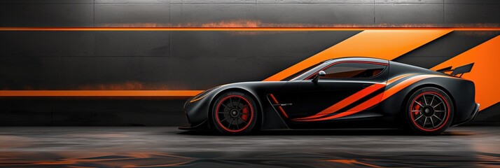 Race car wallpaper. Modern luxury sports car banner