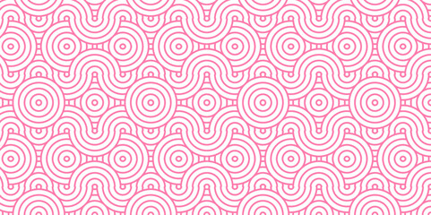 Overlapping Pattern Minimal diamond geometric waves spiral and abstract circle wave line. pink color seamless tile stripe geometric create retro square line backdrop pattern background.