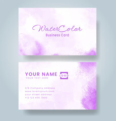 Beautiful business card template with watercolor