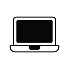 laptop icon with white background vector stock illustration
