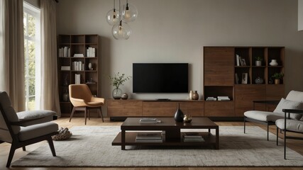 minimalist living room with modern furniture