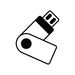 usb drive icon with white background vector stock illustration