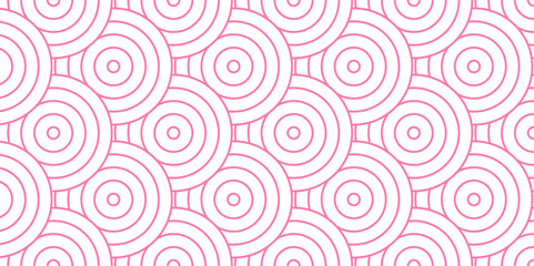 Overlapping Pattern Minimal diamond geometric waves spiral and abstract circle wave line. pink color seamless tile stripe geometric create retro square line backdrop pattern background.