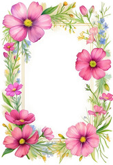 Naklejka premium flowers frame 06, Generative AI