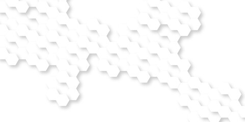 Fototapeta premium Background with hexagons. Abstract background with lines. white texture background. hexagon abstract background. Surface polygon pattern with glowing hexagon paper texture and futuristic business