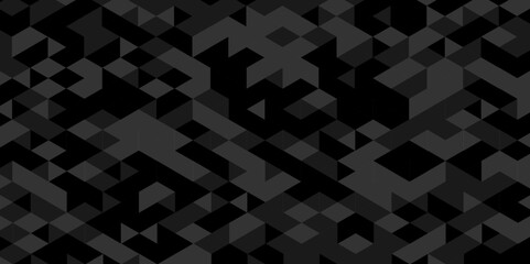 Vector geometric seamless technology black triangle element light background. Abstract digital grid light pattern black and gray Polygon Mosaic triangle Background, business and corporate background