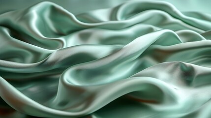Fototapeta premium Abstract Texture of Smooth Green Satin Fabric