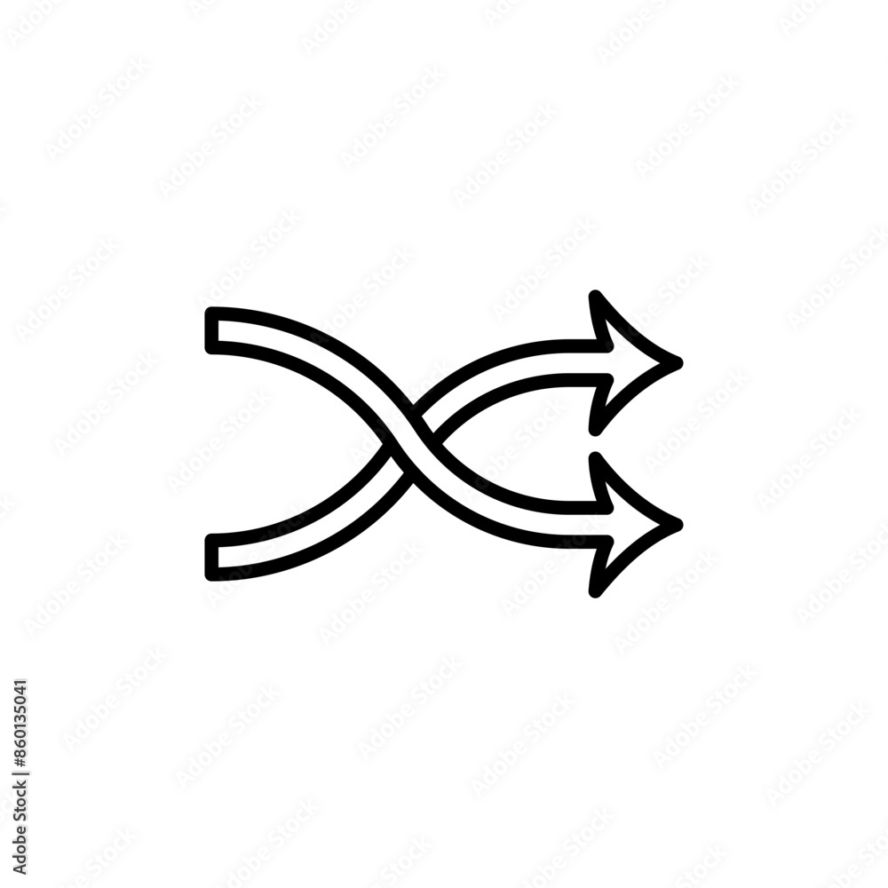Poster shuffle arrows icon ideal for randomization and music playback