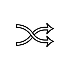 Shuffle Arrows Icon Ideal for Randomization and Music Playback