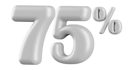 75 Percent Off Sale Red Number