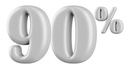 90 Percent Off Sale Silver Number 3D