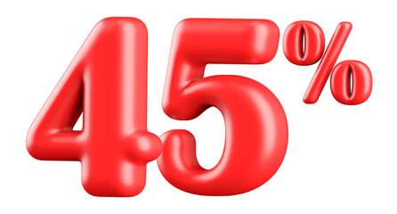 45 Percent Off Sale Red Number