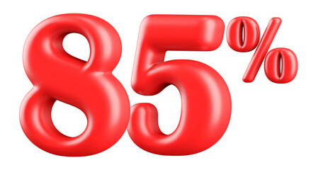 85 Percent Off Sale Red Number