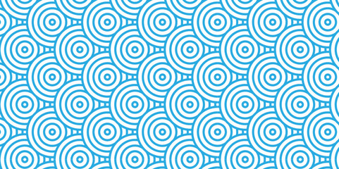 Overlapping Pattern Minimal diamond geometric waves spiral and abstract circle wave line. blue color seamless tile stripe geometric create retro square line backdrop white pattern background.