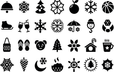 Holiday & Seasons related concept editable stroke outline icons isolated on white background flat vector illustration