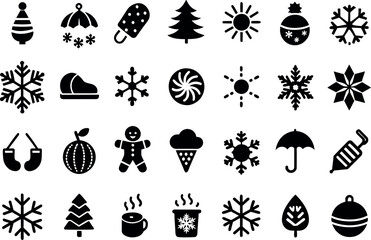 Holiday & Seasons related concept editable stroke outline icons isolated on white background flat vector illustration