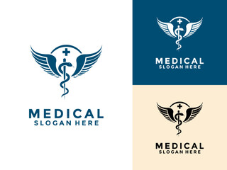 Creative medical logo vector, Healthcare logo design template
