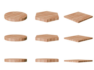 Simple wood podium contain 9 podiums