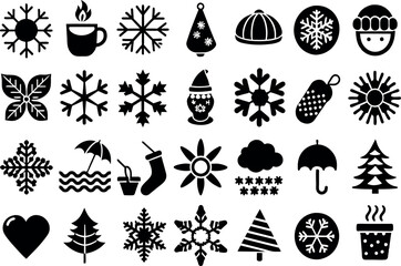 Holiday & Seasons related concept editable stroke outline icons isolated on white background flat vector illustration