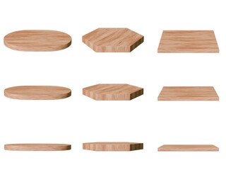 Simple wood podium contain 9 podiums