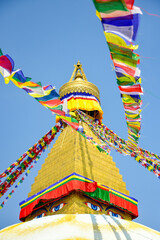 ネパールの首都カトマンズにあるボダナートのとても美しい風景Beautiful scenery of Boudhanath in Kathmandu, the capital of Nepal