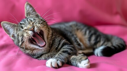 Cute Cozy Cat. Close-up of cat sleeping an bed or couch with blanket. Cozy, cuddling cat. Kitty. Feline. Pet.